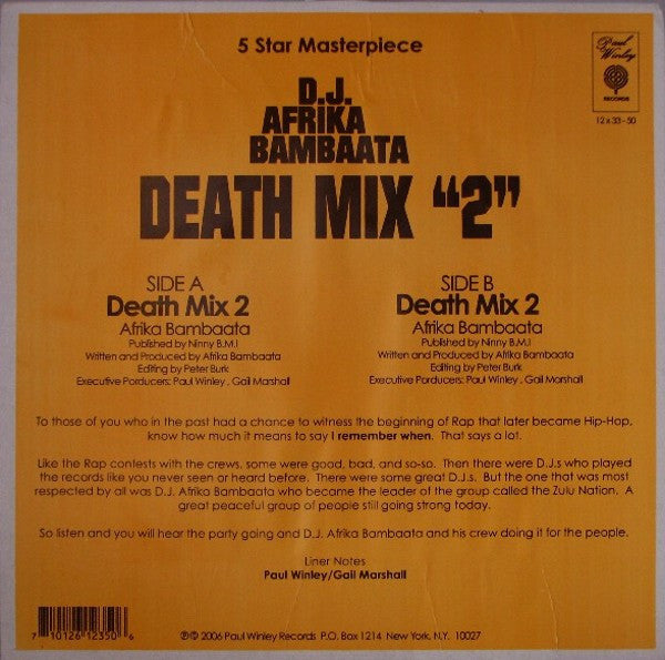Afrika Bambaataa : Death Mix "2" (12")