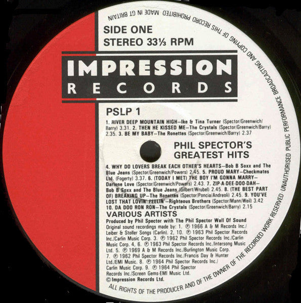 Various : Phil Spector's Greatest Hits (LP, Comp)