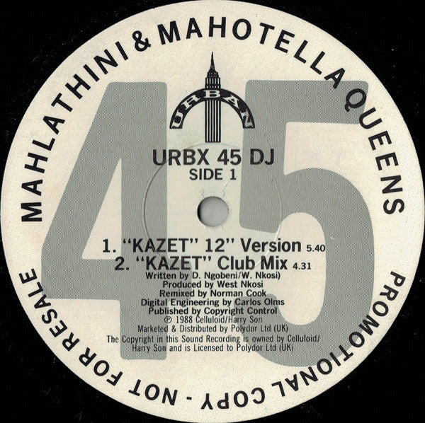 Mahlathini & Mahotella Queens* : Kazet (12", Promo)