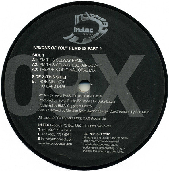 Trevor Rockcliffe Featuring Blake Baxter : Visions Of You Remixes Part 2 (12")