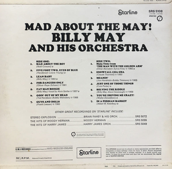 Billy May And His Orchestra : Mad About The May! (LP, Comp)