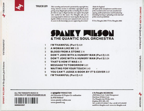 Spanky Wilson & The Quantic Soul Orchestra : I'm Thankful (CD, Album)