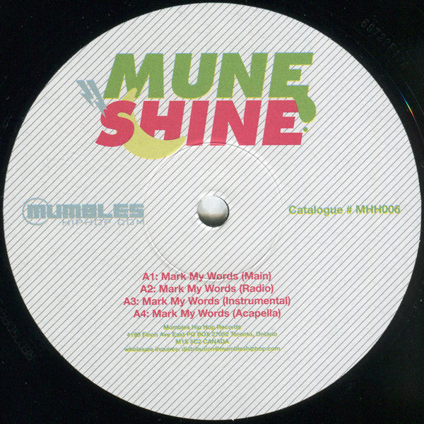 Muneshine : Mark My Words (12")