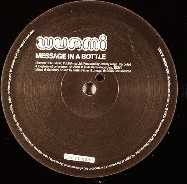 Wunmi : Talk Talk Talk (Danny Krivit Re-Edit) / Message In A Bottle (12")