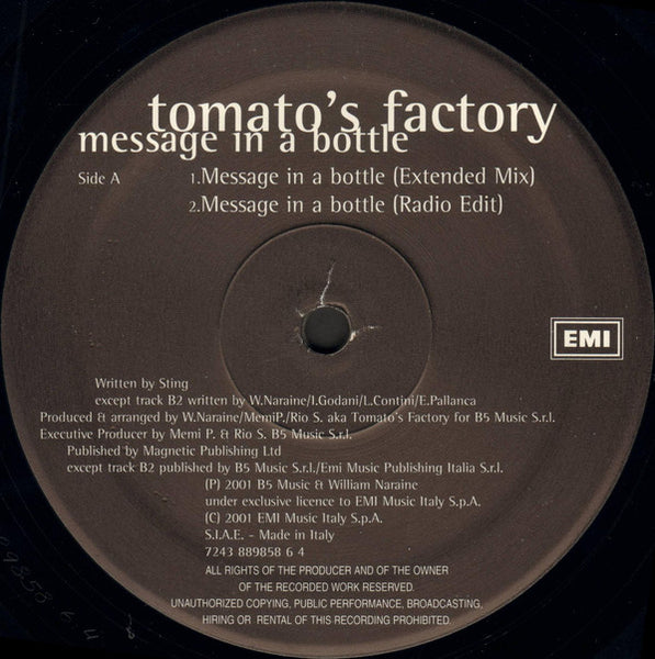 Tomato's Factory : Message In A Bottle (12")