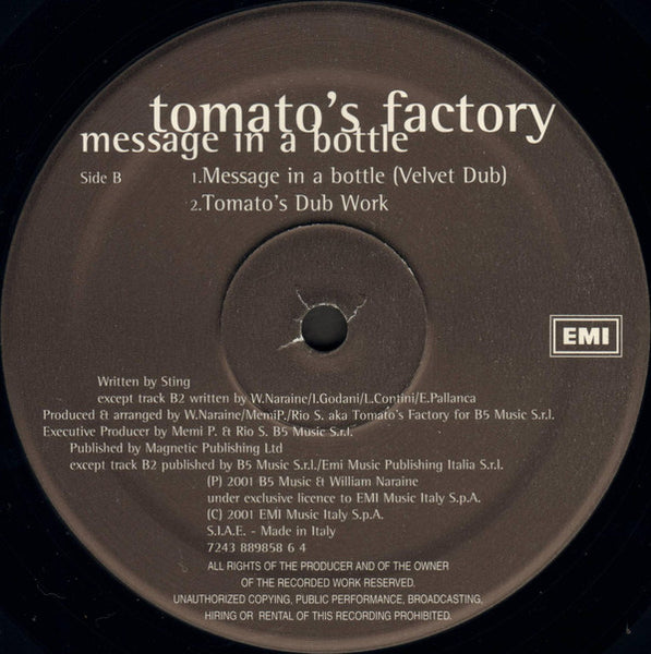 Tomato's Factory : Message In A Bottle (12")