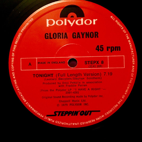 Gloria Gaynor : Tonight / Say Something (12")