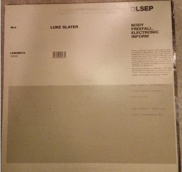 Luke Slater : Body Freefall, Electronic Inform #2 (12", RP, MPO)