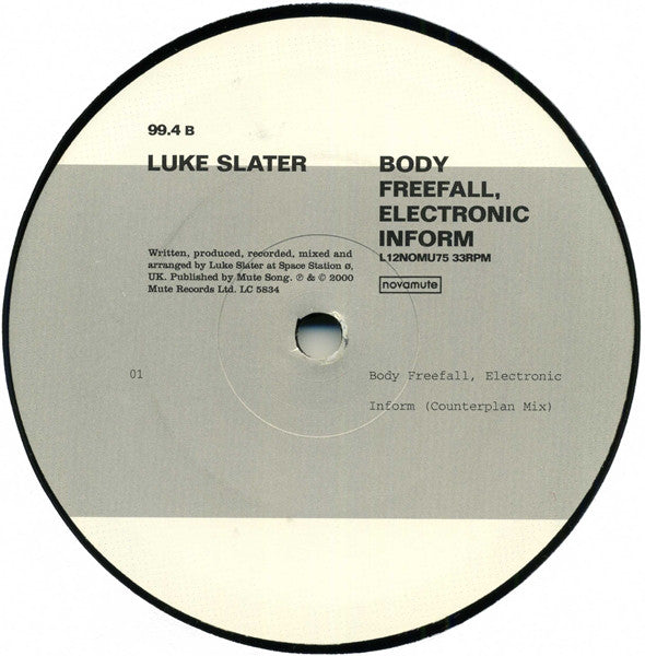 Luke Slater : Body Freefall, Electronic Inform #2 (12", RP, MPO)