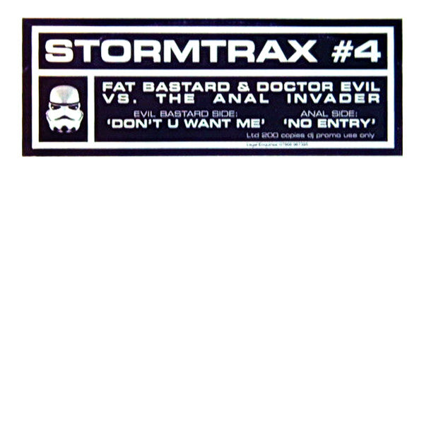 Fat Bastard & Doctor Evil vs. The Anal Invader : Don't U Want Me / No Entry (12", Promo, W/Lbl)