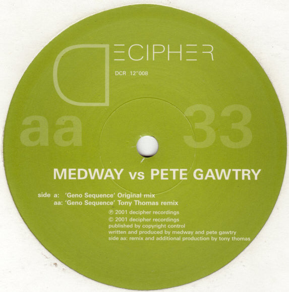Medway vs. Pete Gawtry : Geno Sequence (12")