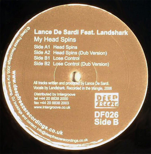 Lance De Sardi* Featuring Landshark* : My Head Spins (12")