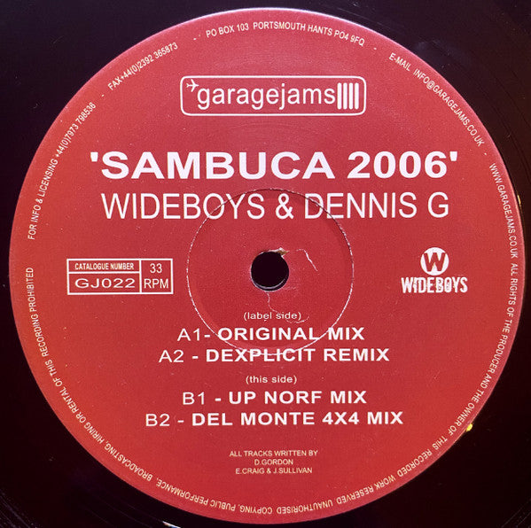 The Wideboys & Dennis G : Sambuca 2006 (12")