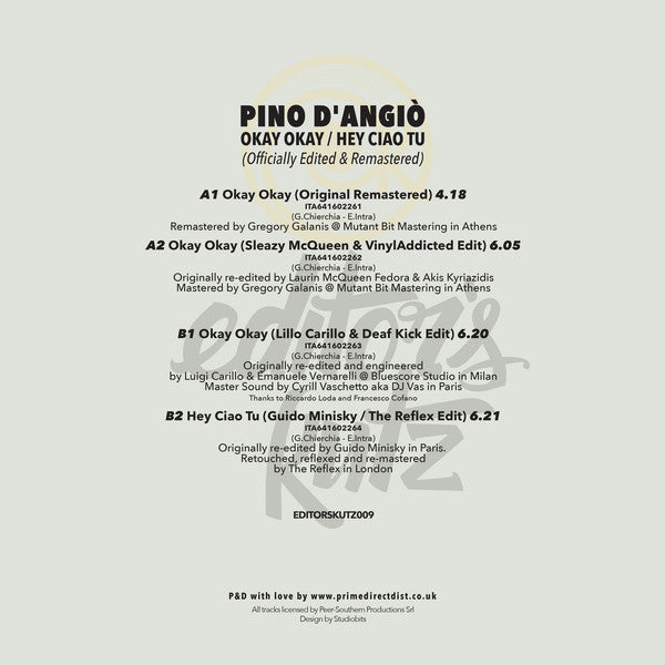 Pino D'Angiò : Okay Okay / Hey Ciao Tu (Officially Edited & Remastered) (12", RM)