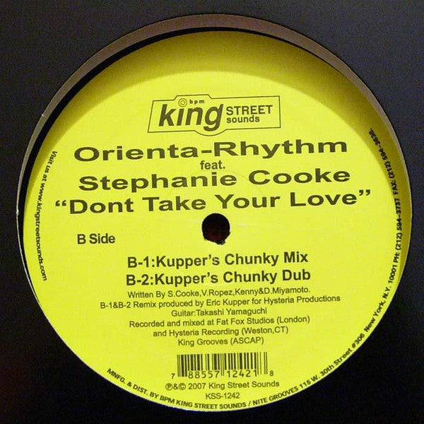 Orienta-Rhythm Feat. Stephanie Cooke : Don't Take Your Love (12")