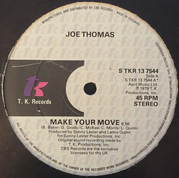 Joe Thomas : Make Your Move (12", Single)