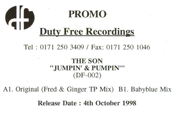 The Son : Jumpin' & Pumpin' (12", Promo, W/Lbl)