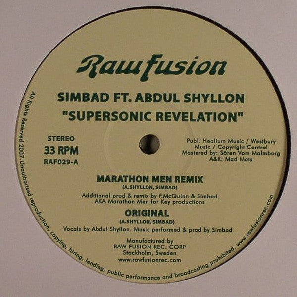 Simbad Featuring Abdul Shyllon / Steelo : Supersonic Revelation / Soul Fever (12")