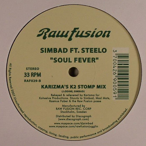 Simbad Featuring Abdul Shyllon / Steelo : Supersonic Revelation / Soul Fever (12")