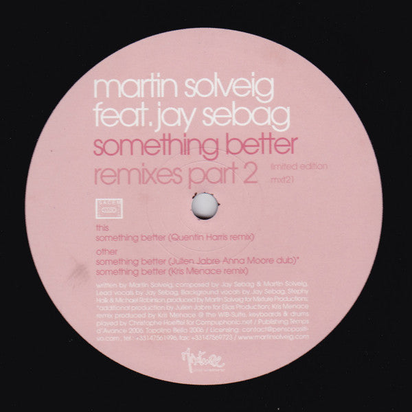 Martin Solveig Feat. Jay Sebag : Something Better (Part Two) (12", Ltd)