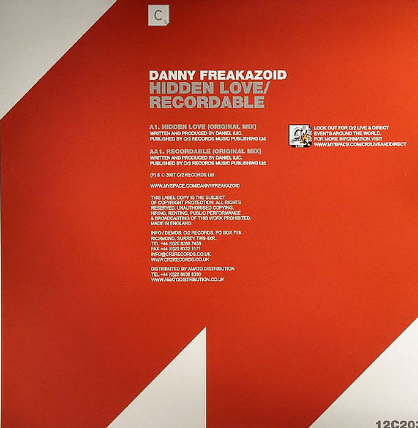 Danny Freakazoid : Hidden Love / Recordable (12")