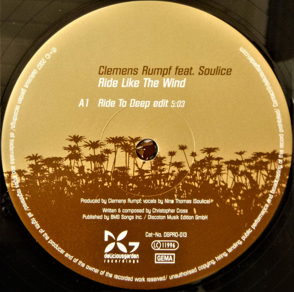 Clemens Rumpf Feat. Soulice : Ride Like The Wind (12")