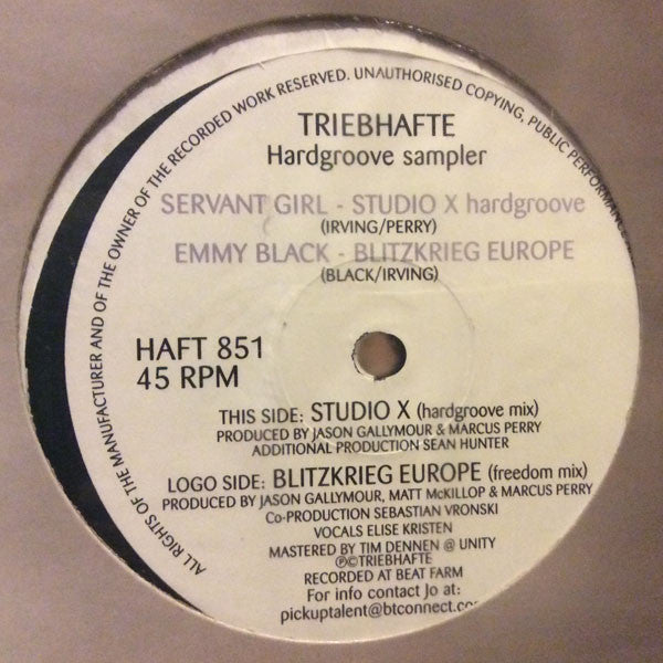 Servant Girl and Emmy Black : Studio X / Blitzkrieg Europe (12", Smplr)