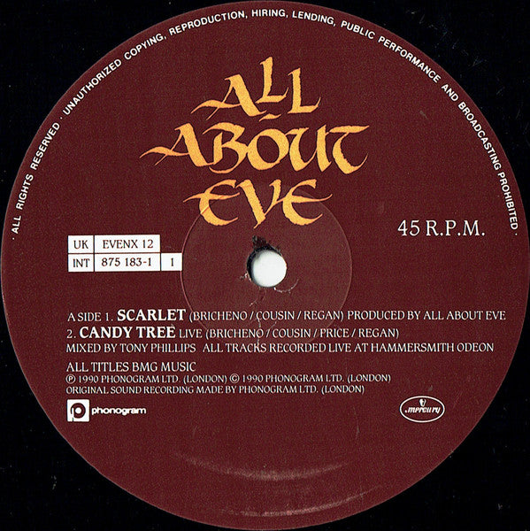 All About Eve : Scarlet (12", Single)