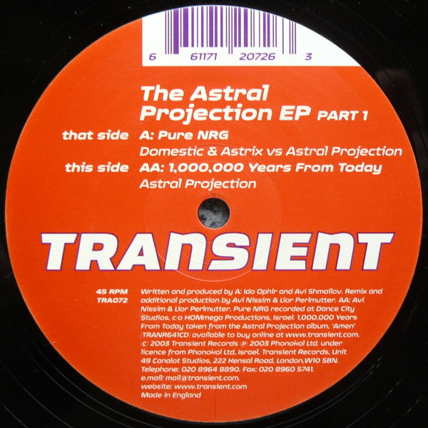 Astral Projection : The Astral Projection EP Part 1 (12", EP)