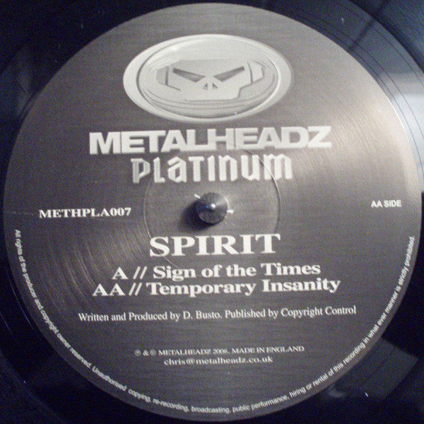 Spirit : Sign Of The Times / Temporary Insanity (12")