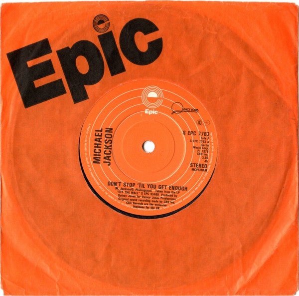 Michael Jackson : Don't Stop 'Til You Get Enough (7", Single, Pap)