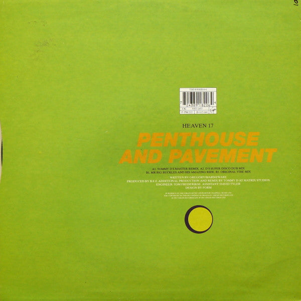 Heaven 17 : Penthouse And Pavement (The Tommy D Remixes) (12")