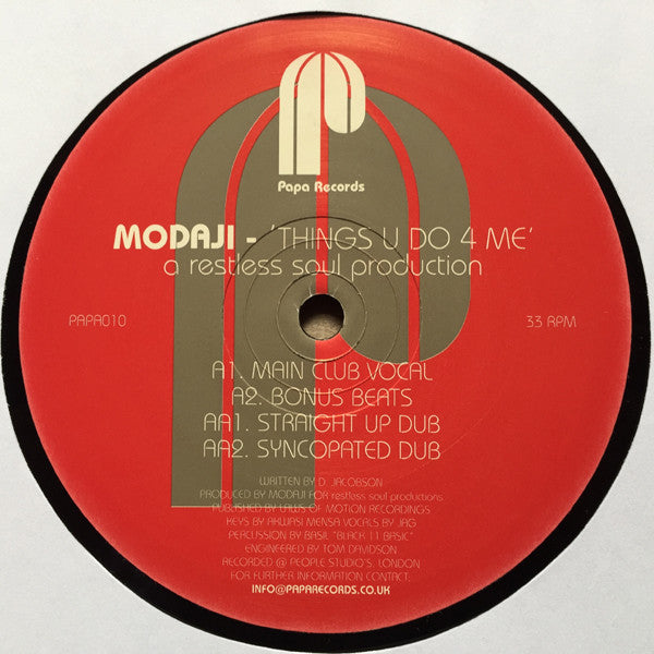 Modaji : Things U Do 4 Me (12")