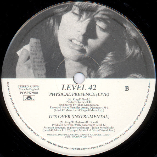 Level 42 : It's Over (12", Single)