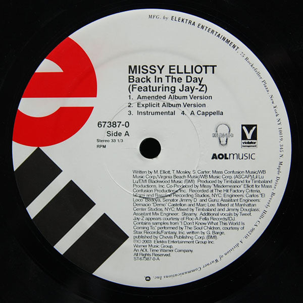 Missy Elliott Featuring Jay-Z : Back In The Day (12")