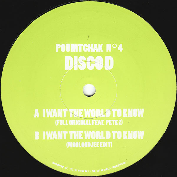 Disco D (3) : I Want The World To Know (12")