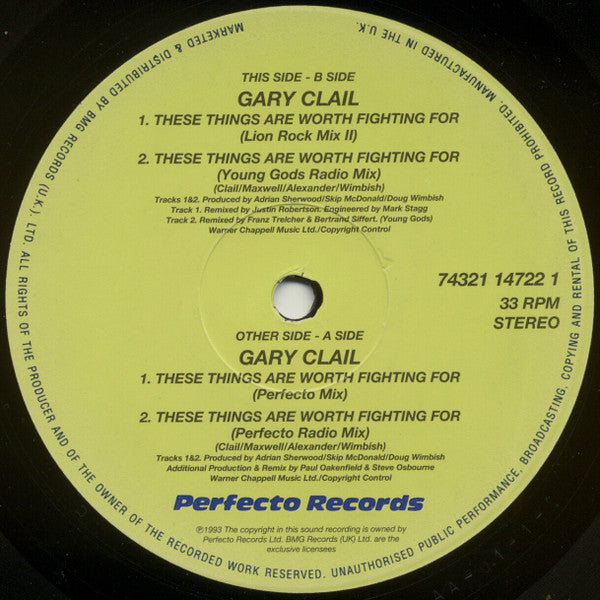 Gary Clail On-U Sound System* : These Things Are Worth Fighting For (12", Single)