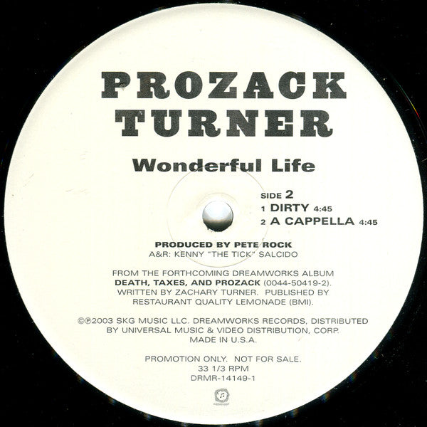 Prozack Turner : Wonderful Life (12", Promo)