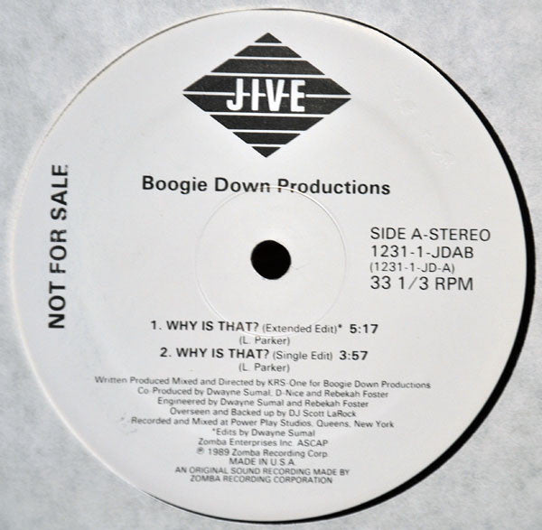 Boogie Down Productions : Why Is That? (12", Promo)