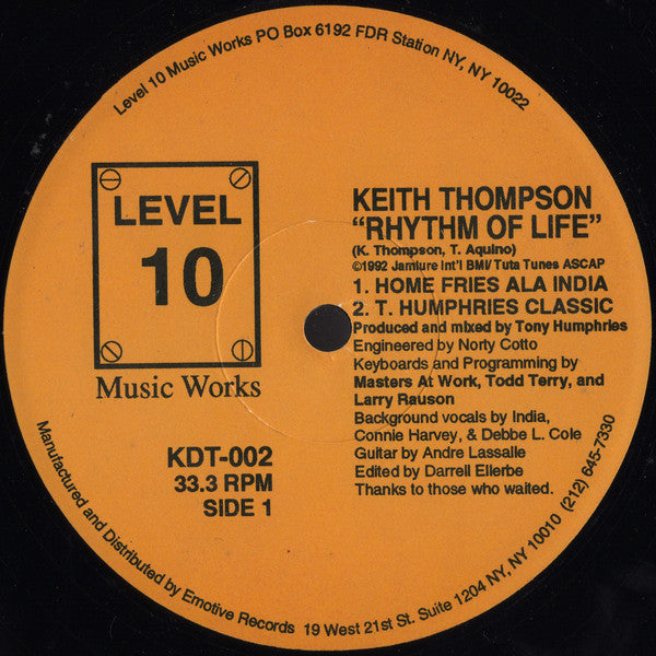 Keith Thompson : Rhythm Of Life (12")