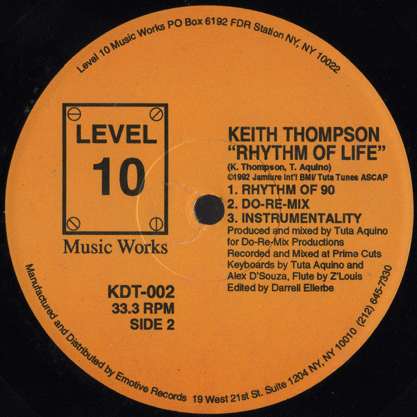 Keith Thompson : Rhythm Of Life (12")
