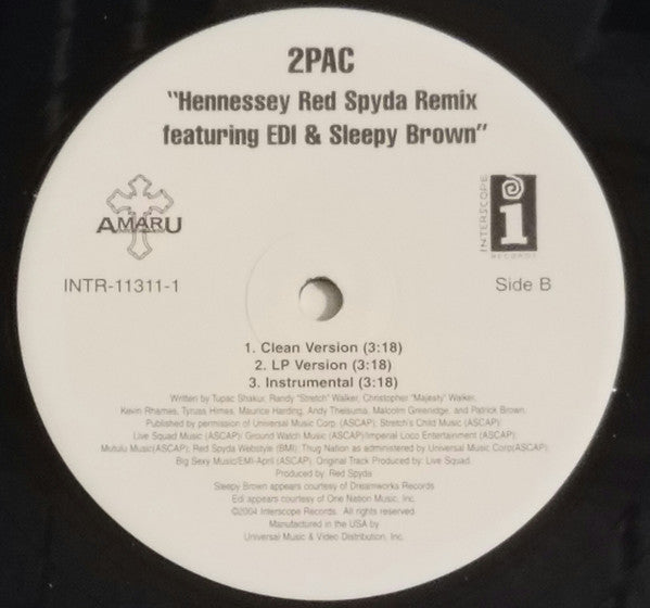 2Pac Featuring Nate Dogg : Thugs Get Lonely Too (12", Promo)