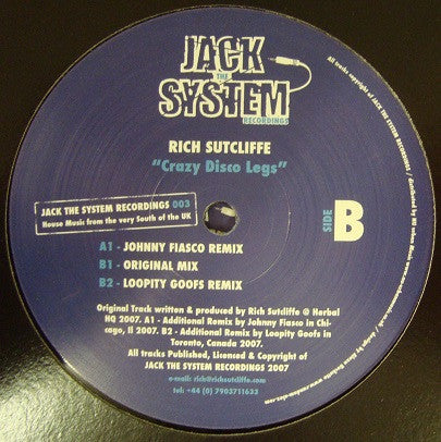Rich Sutcliffe : Crazy Disco Legs (12")