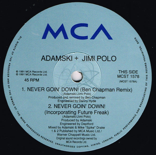 Adamski + Jimi Polo / Adamski + Soho (2) : Never Goin' Down! / Born To Be Alive! (12", Single)