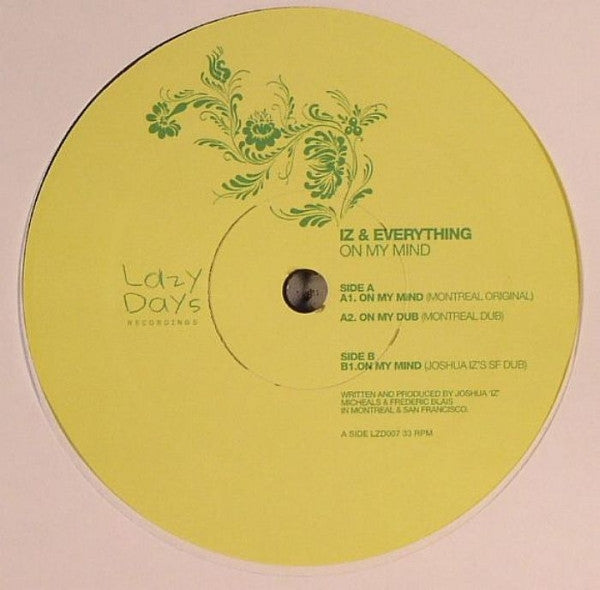 Iz & Fred Everything : On My Mind (12")