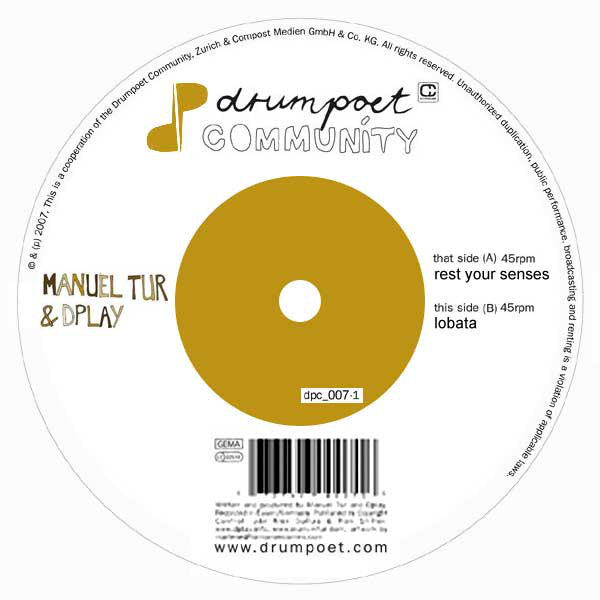 Manuel Tur & Dplay : Rest Your Senses (12")