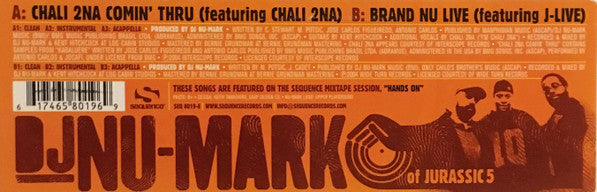 DJ Nu-Mark : Chali 2na Comin' Thru / Brand Nu Live (12")